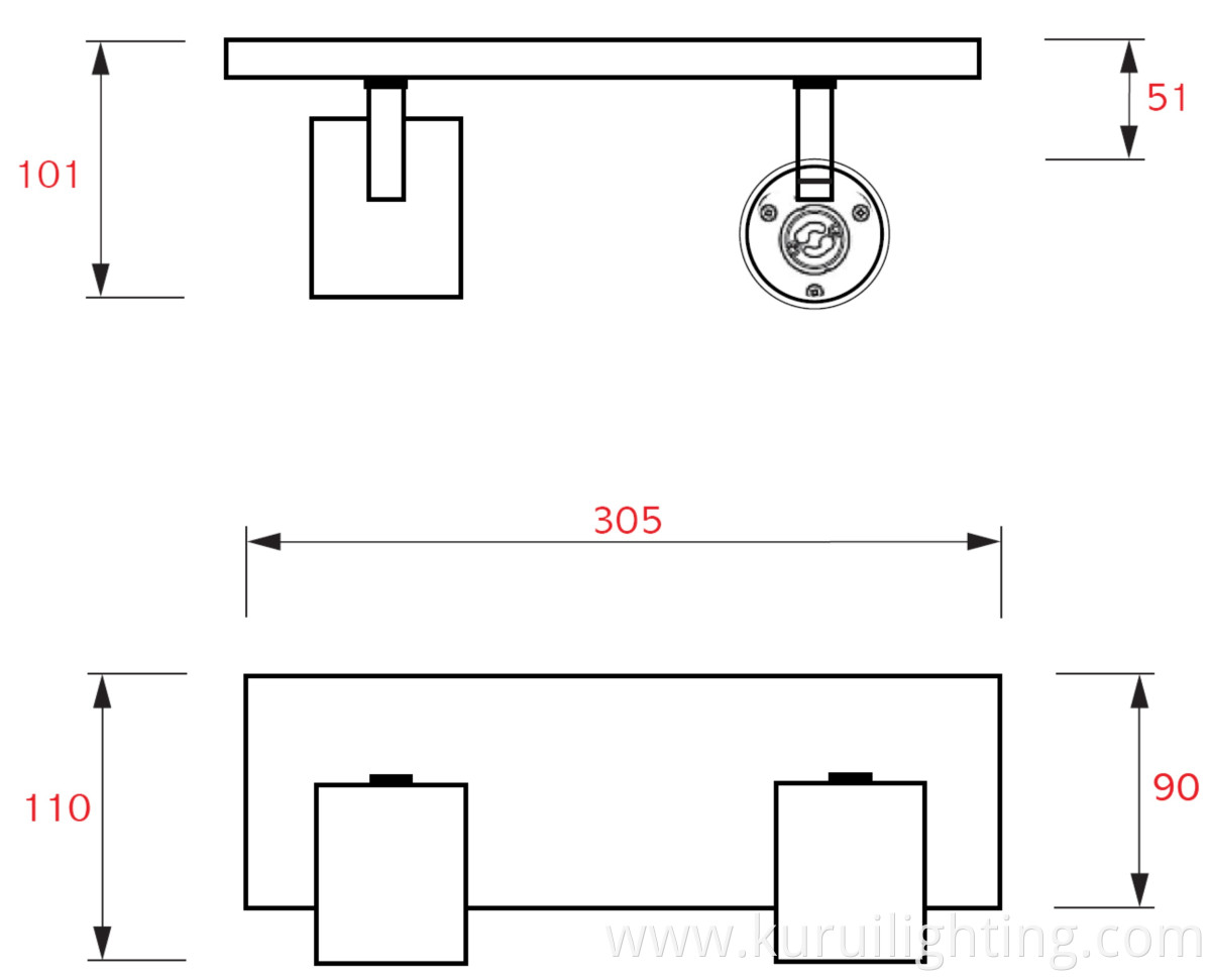 Modern White Without Bulb 2xGU10 Wall Light